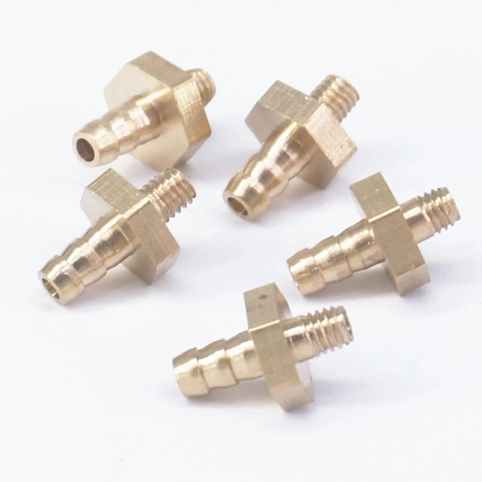 LOT 5 Hose Barb I/D 3mm x M3 Metric Male Thread Brass coupler Splicer