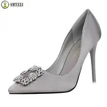 Luxury Design Rhinestone Women Pumps Elegant High Heels Shoes Women Pointed Toe Crystal Pearl Party Shoes Sexy Wedding Shoes 2019 fashion design women high heels ivory pearl wedding party shoes 3 inches heel bride shoes pointed toe ceremony event pumps