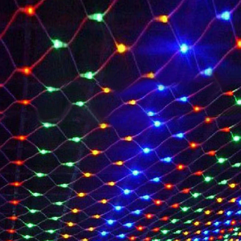 thumbnail image 1 of Red de pesca de malla LED de 3 M x 2 M, 200 LED, EU220 V, cadena de luces de techo para decoración de exteriores, fiestas de Navidad y bodas, 1 of 4