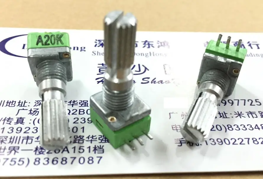 2PCS/LOT Taiwan ALPHA Alfa RK097 type precision potentiometer A20K single axis long 20MM power
