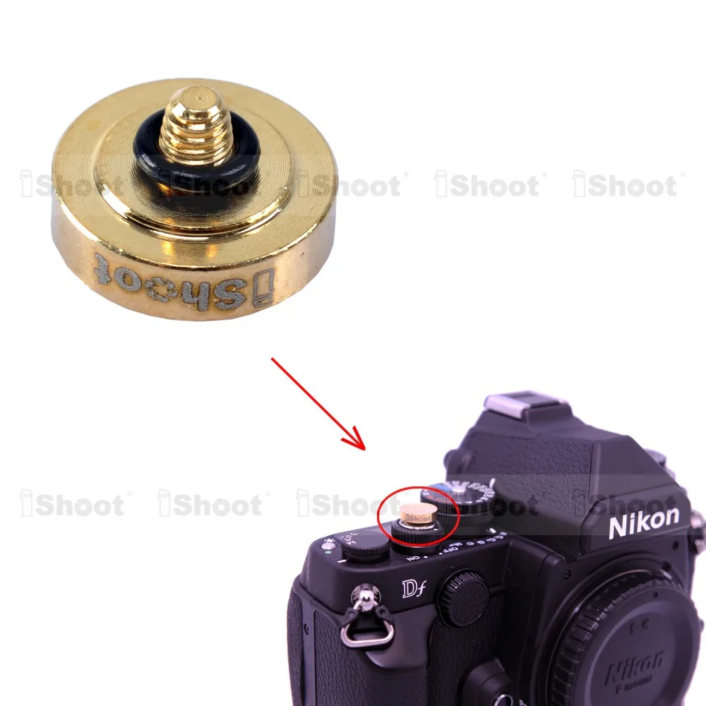 Concave Gold Copper Camera Release Shutter Button for Nikon DF FM2 Fuji