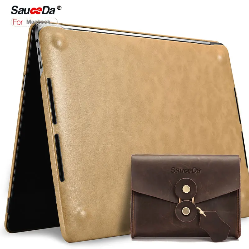 

For macbook pro 15 inch Ultra slim genuine cowhide leather Protective Flip Case for macbook pro15 laptop Sleeve with mouse pouch