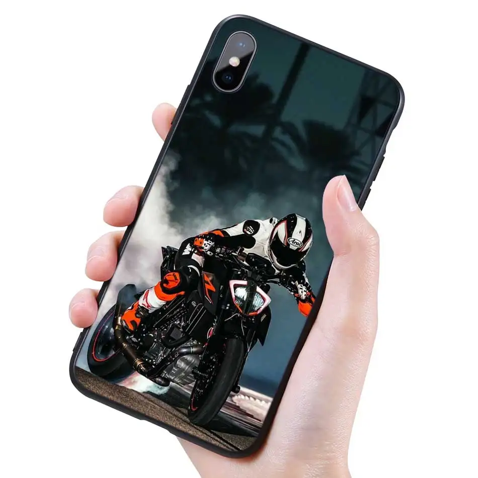 Силиконовый черный чехол для iPhone 11 Pro XR X XS MAX 7 8 6 6S Plus 5 5S SE 7Plus 8Plus мобильный телефон moto Cross moto rcycle sports - Цвет: 006