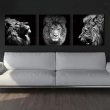 Modern Poster Black and White Wall art Picture lion art print Canvas Animal Painting artwork for Living Unframed Prints