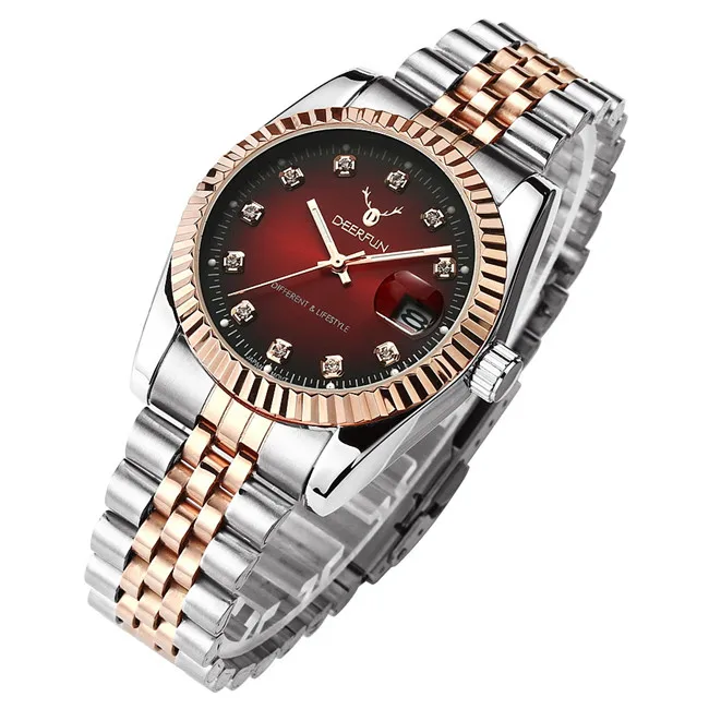 Deerfun известные бренды Для мужчин часы бизнес-милитари календарь алмаз моды Роскошные водонепроницаемые кварцевые наручные часы Relogio Masculino - Цвет: 12