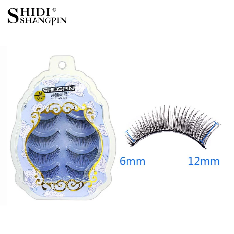 

4 Pairs Natural False Lashes Fake Eyelashes Handmade Makeup Eyelashes Eyelash Extension False Eyelash Male Up M-07