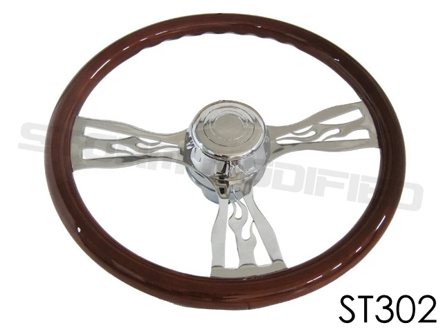 SuTong Truck Universal Wooden 450mm 18 ''Classic руль 3 гальванизированная сталь большая машина