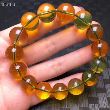 

14.6mm Natural Blue Amber Bracelet From Mexico Round Beads For Woman Man Gift Healing Stone Gemstone Bracelet AAAAA Certificate
