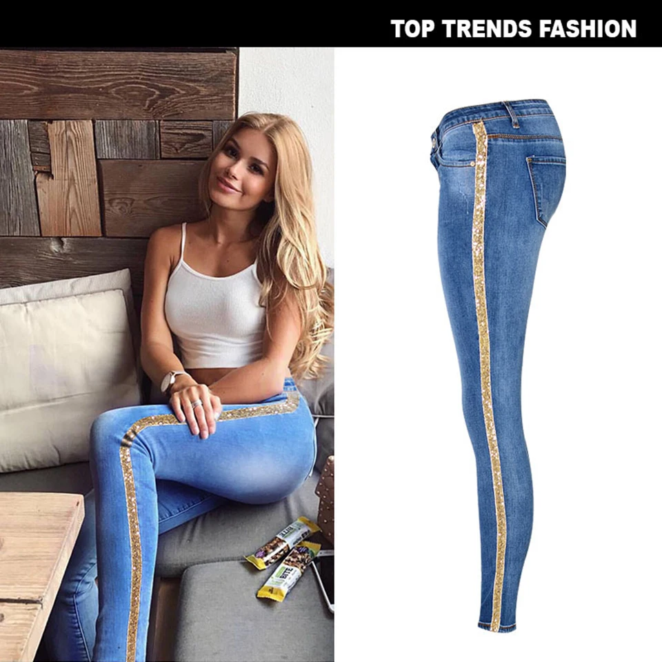 ZYFPGS Весна 2019 Эластичность для женщин джинсы для синий ретро повседневное желтый пояс украшения модные продаж лидер Z1218