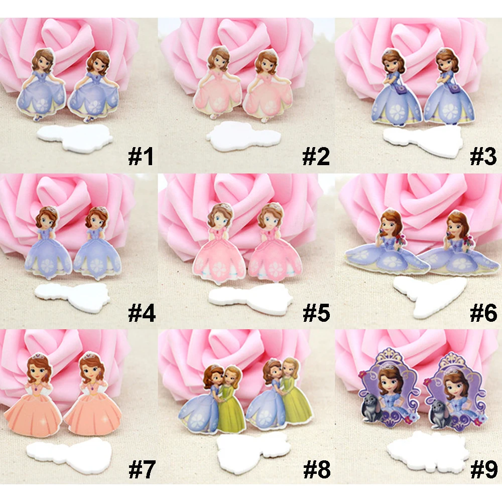 

90pcs Mixed Cartoon Princess Flatback Resin Assorted Beauty Girl Planar Resin Cabochon DIY Craft For Home Decoration Accessories