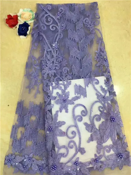 

French new design of gauze lace lace fabric, high-quality lace lace with beads wedding dress