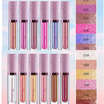 

2 Colors Shiny Glitter Liquid Lipstick Waterproof Pearlescent Lip Gloss Batom Shimmer Lipgloss Lip Makeup Cosmetic Long Lasting