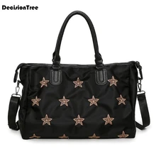 Изысканная Женская оксфордская дорожная сумка со звездами, большая вместительность, милая элегантная дорожная сумка, Женская водонепроницаемая Повседневная багажная сумка L495