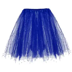 Юбки для женщин женские синий 2019 юбка блестка эластичные 3 Слоистых Короткая взрослых пачка танцы faldas largas-30