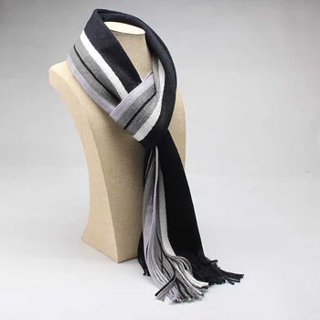 

Foulard Fall Fashion Designer Wrap Men Business Winter Striped Scarf Men's Shawls Scarves