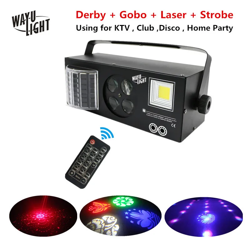 

4 In 1 RG Laser Gobos Mixed Strobe Par Lamp RGBWY Beam LED DMX Light DJ Party Show Home Holiday Xmas Stage Lighting