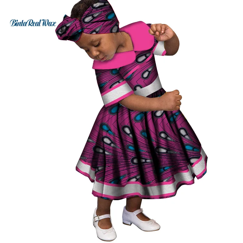 Милый комплект для девочек с воротником в стиле «Питер Пэн»; кружевные платья в африканском стиле фут Африканский принт платья "Анкара" для детей в африканском стиле Костюмы WYT246 - Цвет: 17