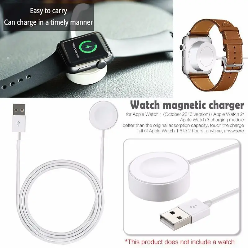 Зарядное устройство для наручных часов Apple Watch, Зарядное устройство MFi Беспроводной Магнитная Зарядка 2 м/6.5ft USB Кабель-адаптер для Apple Watch 2 3 38, 42 мм, версия кабеля