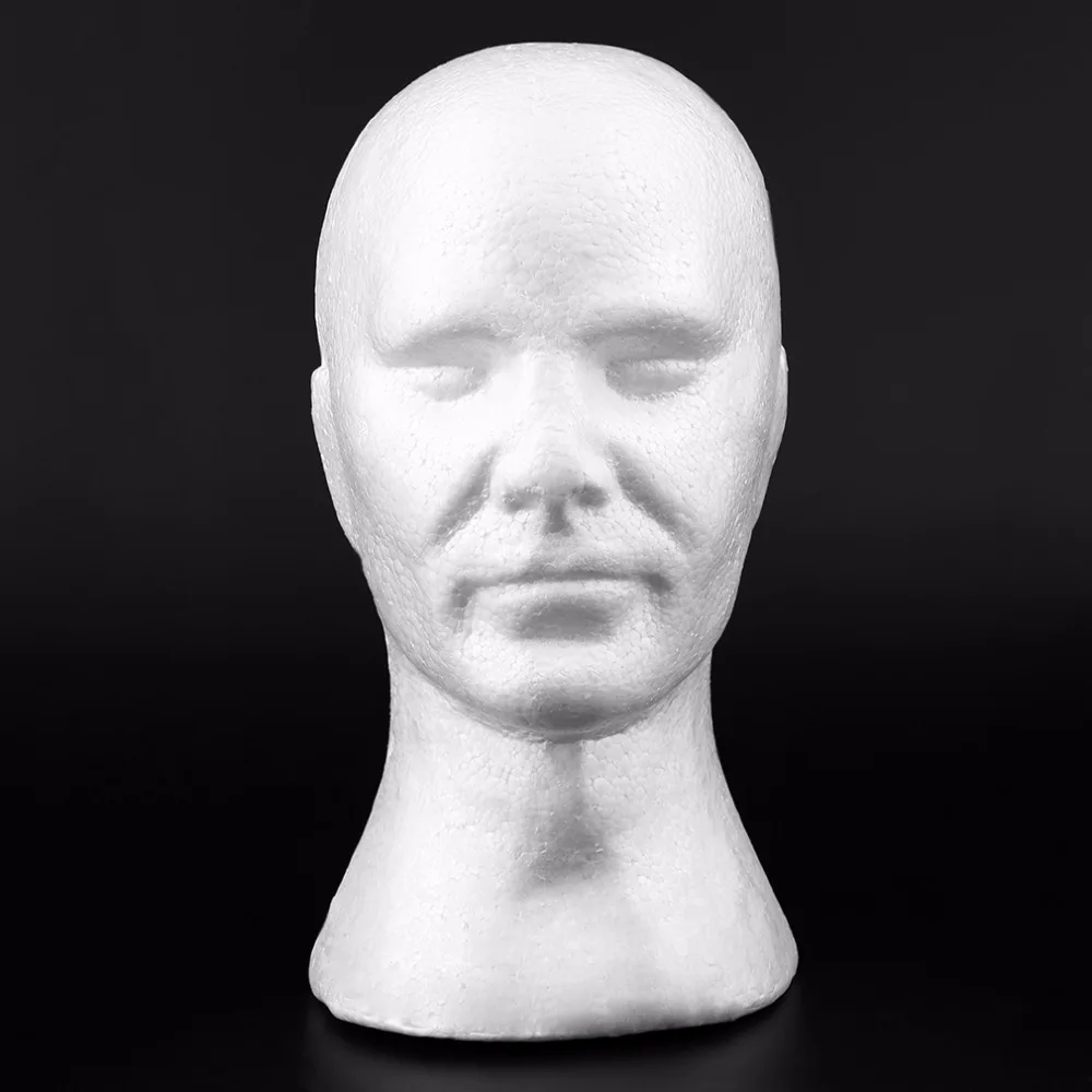 

New Creative Men Male Smooth Mannequin Head Model Wig Hat Glasses Caps Display Bubble Mannequin Head With Ears