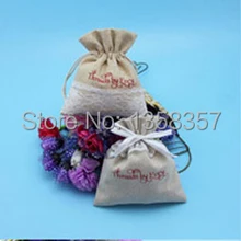 100 шт/партия джутовых/льняных подарочных мешков на шнурке для косметики/колец/наушников упаковка, размер быть настроен, различные цвета