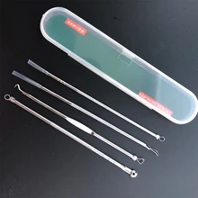 4 шт. для черных точек угри, прыщи экстрактор прыщиков, вакуумное устройство для удаления черных точек, инструмент для экстракции акне/спинки, ложка для лица