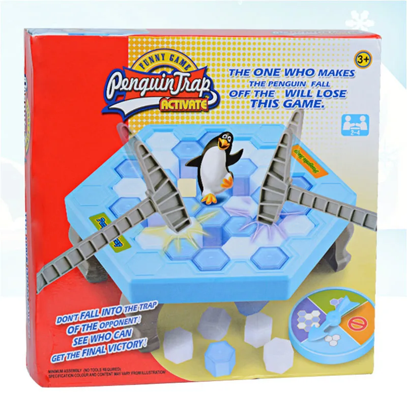 Mini Penguin Trap Activate Funny Game Interactive Ice Breaking Table Penguin Trap Entertainment Toy for Kids Family Fun Game - Цвет: blue