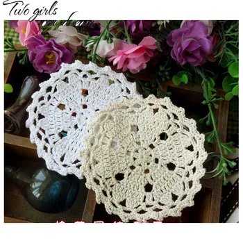 

DIY Placemat Flower Dinner Decor Coaster Leaf Clover Clothes Accessory 12CM Handmade Crochet Table Lace Doily Cup Pad 30pcs/lot