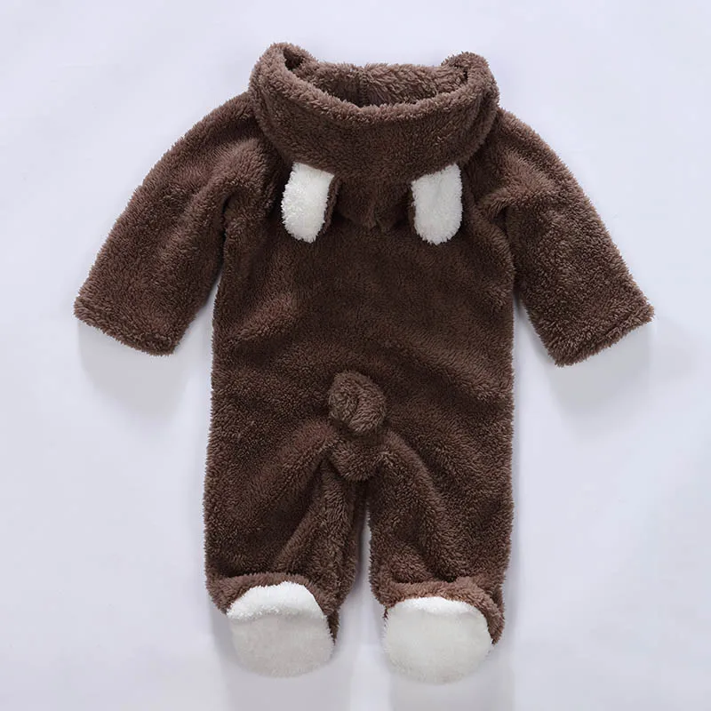 Baby Herbst Winter Mit Kapuze Overalls Kinder Casual einteiliges Warme Lange Hülse Nette Tier Ohr NSV775