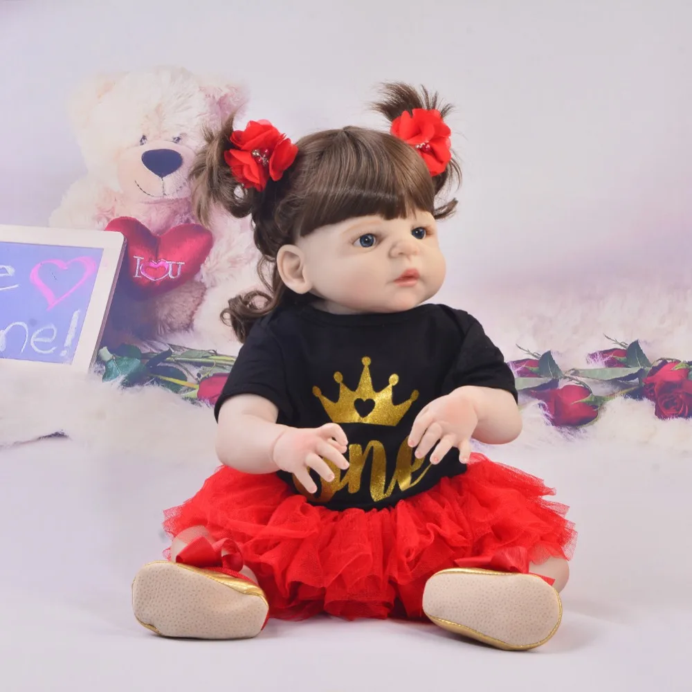 KEIUMI 23 дюймов модные гиперреалистичный куклы полное тело силикон 57 см для принцессы для девочки куклы для детей подарок на день детская
