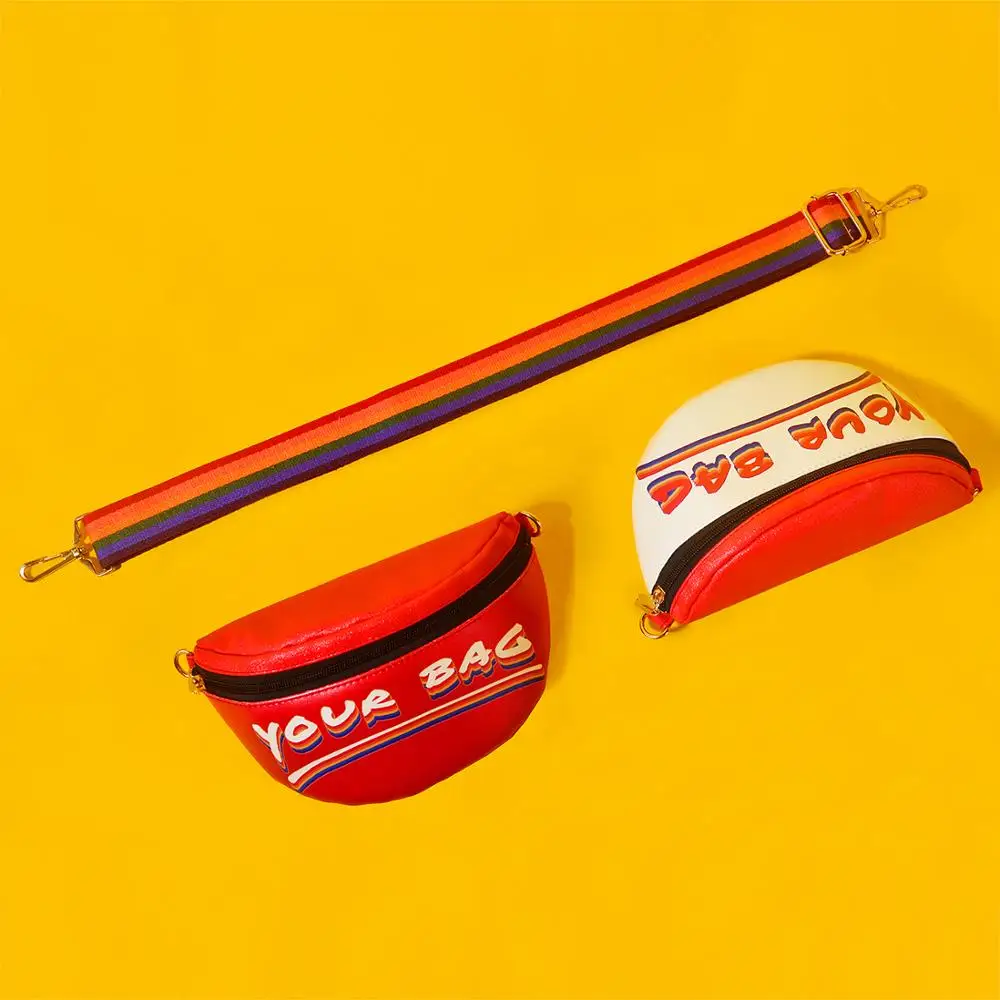 

Angelatracy 2019 New Arrival Wide Colorful Strap Leather PU Hot Small Belt Strap Purse Chest pack Fanny Pack Waist Pack Wallet