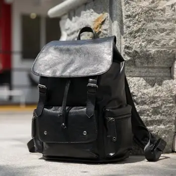 

newhotstacy bag 09300917 unisex double shoulder bag pu leather large backpack