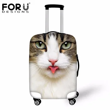 

FORUDESIGNS 2019 Fashion Luggage Protective Cover Funny 3D Cat Travel Trolley Case Covers Waterproof Dust Suitcase Cover S/M/L