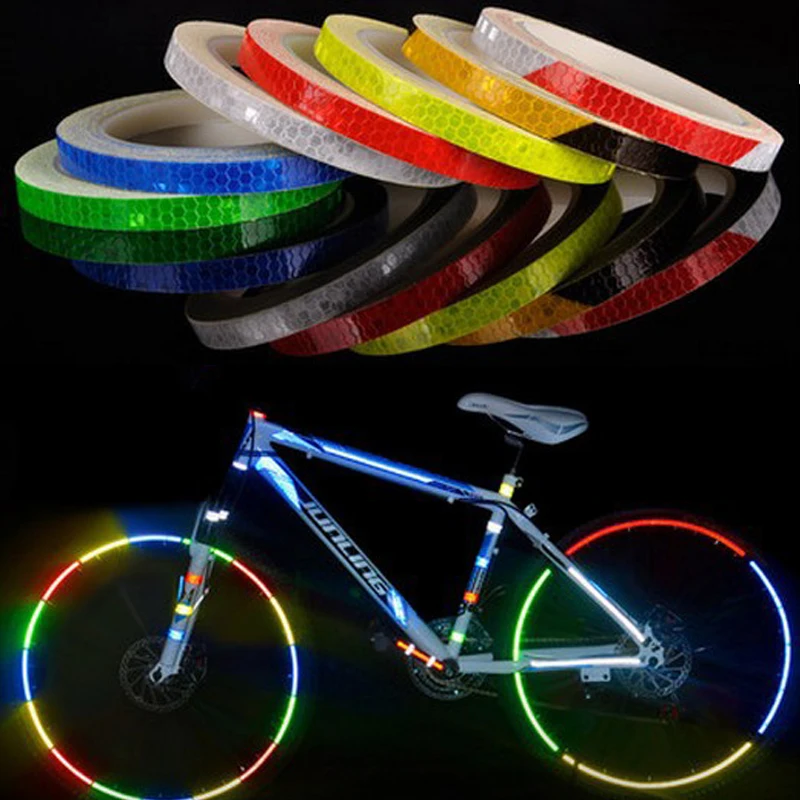 Bicycle Reflective Stickers Reflective Warning Lighting Tape Wheel Body ...