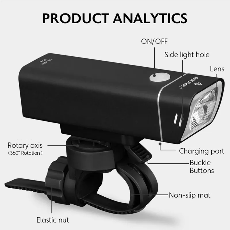 Discount Gaciron Waterproof 600LM Bicycle Headlight with Wire Control USB Rechargeable MTB Bike Front light Flashlight Handlebar LED Lamp 1