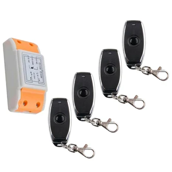 

latest AC 220 V 1CH Wireless Remote Control Switch System Receiver +one-button metal Remote /lamp/ window/Garage Door