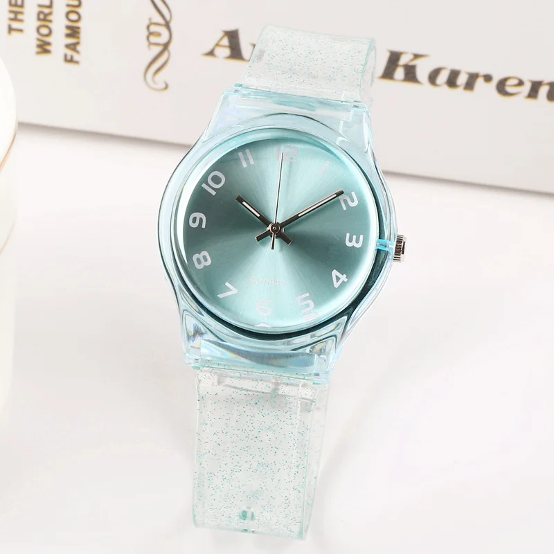 

New Fashion Watches Glitter Harajuku Transparent Women Watches Waterproof Sports Jelly Lovely Children Quartz Watches Ladies