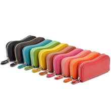 15 шт./лот, женский автомобильный держатель для ключей, Ретро стиль, из искусственной кожи, многофункциональный кошелек для ключей, сумка на молнии, унисекс, кошелек, ключница, брелок