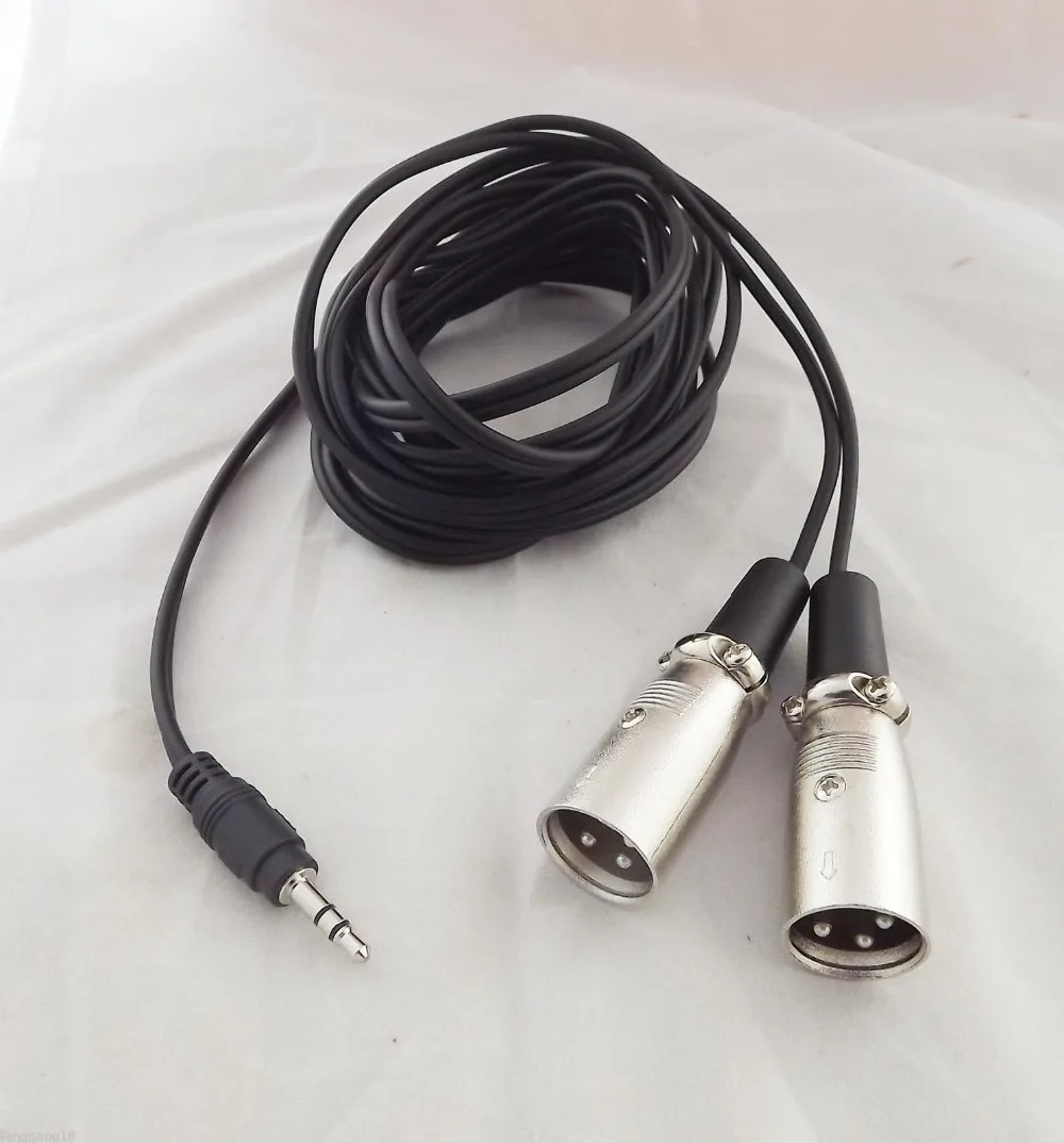 

10pcs 3.5mm 1/8" Male Stereo TRS Audio To Dual 3 Pin XLR Male Microphone Cable 10ft