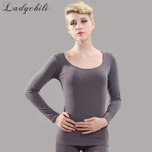 Ladychili Для женщин Нижнее бельё из хлопка и спандекса Кальсоны для женщин с подогревом зимой Утепленная одежда Топ и длинные Трусики для женщин Термальность Нижнее Бельё для девочек Костюмы K9