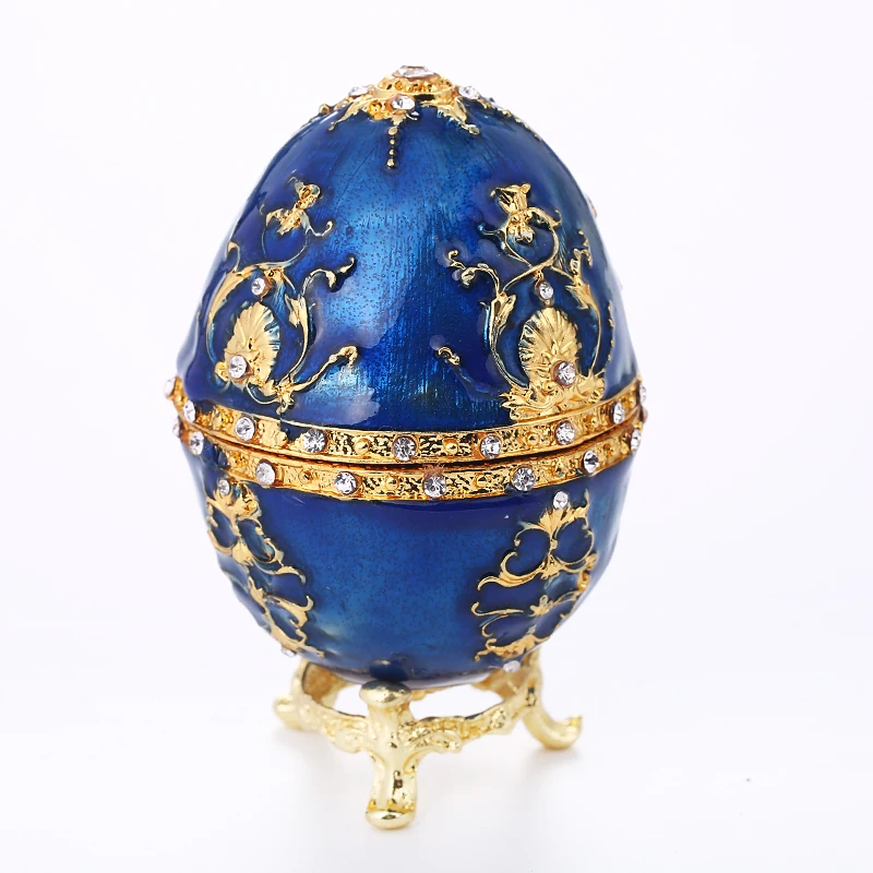 

Exhibition Europe Totem Faberge Easter Egg Trinket Box Figurine Flower Pattern Decor Vintage Retro Russia Egg Magnet Craft