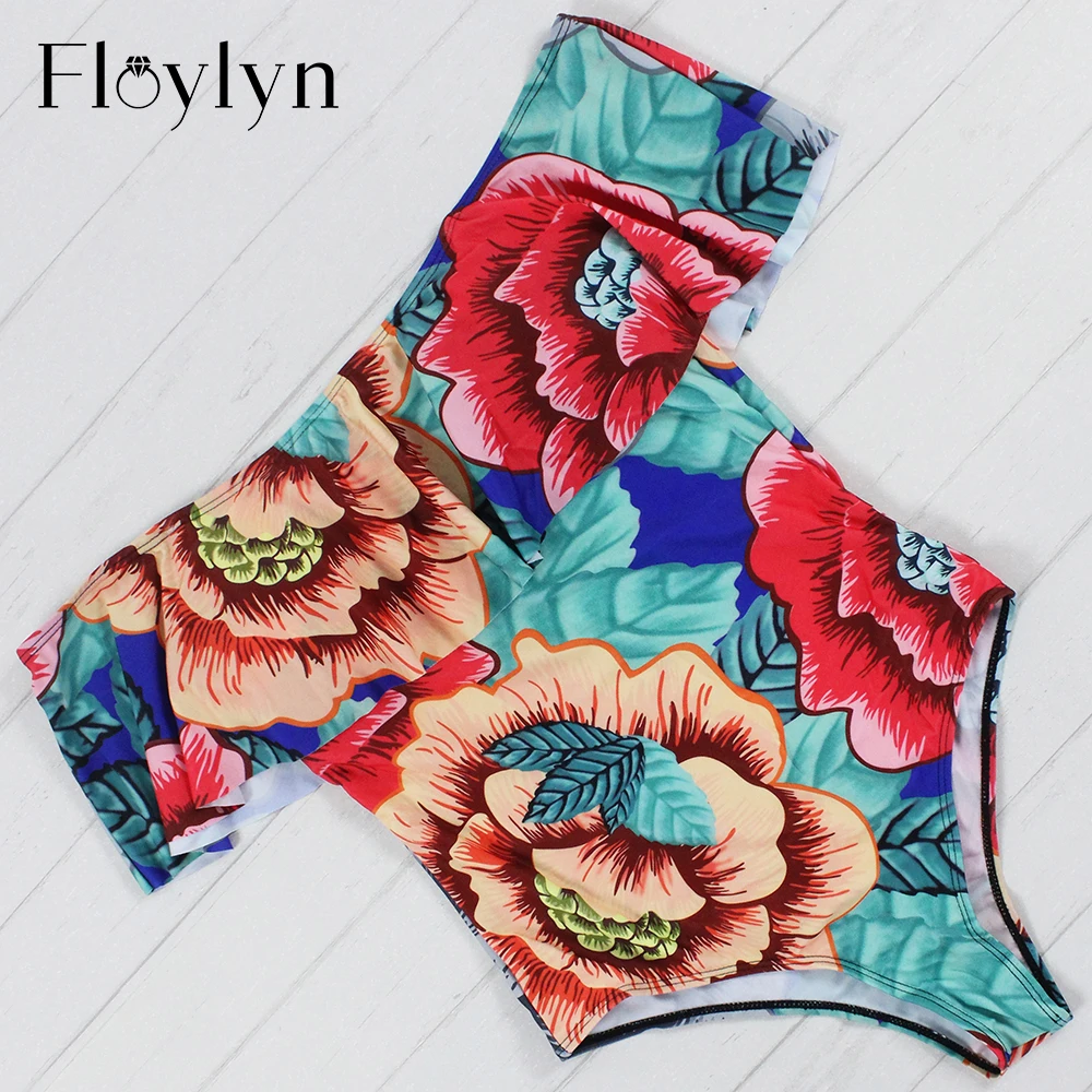 Купальник Floylyn с открытыми плечами и цветочным принтом 2017|swimwear swimming|wear womens |