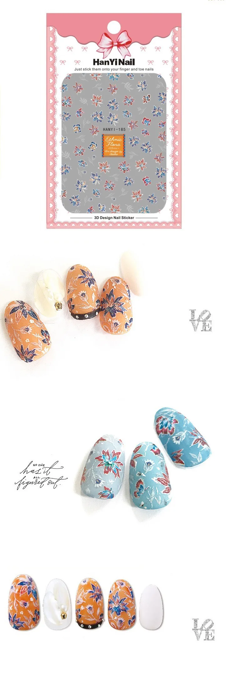 Новейшие HANYI-185-186-187-188 3d наклейки для дизайна ногтей, штамповка, экспорт из Японии, стразы