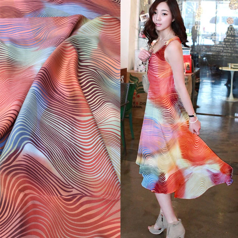 

100% silk fabrics printed silk power spinning fabrics spring and summer dress shirt silk clothing