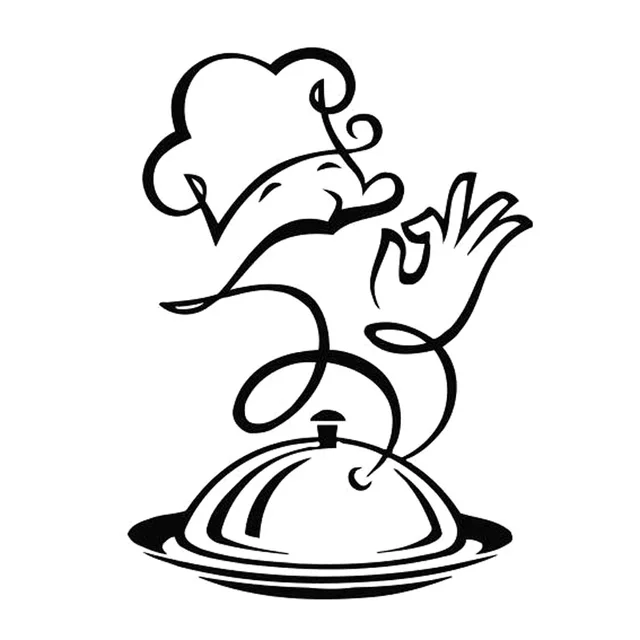 12.1cm*16.4cm Bon Appetit Chef Hat Vinyl Car Styling Car Accessories Stickers Black/Silver S3