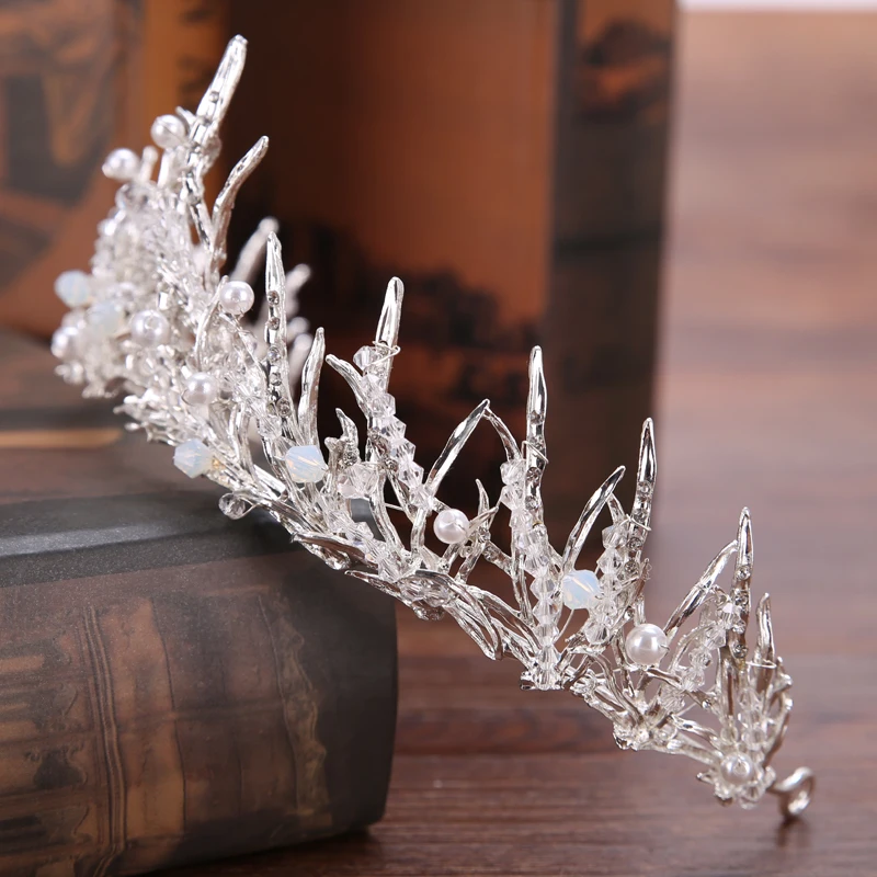 Rhinestone Waterdrop Leaf Tiara Crown Headband Wedding Hair Jewelry in Wedding Accessories