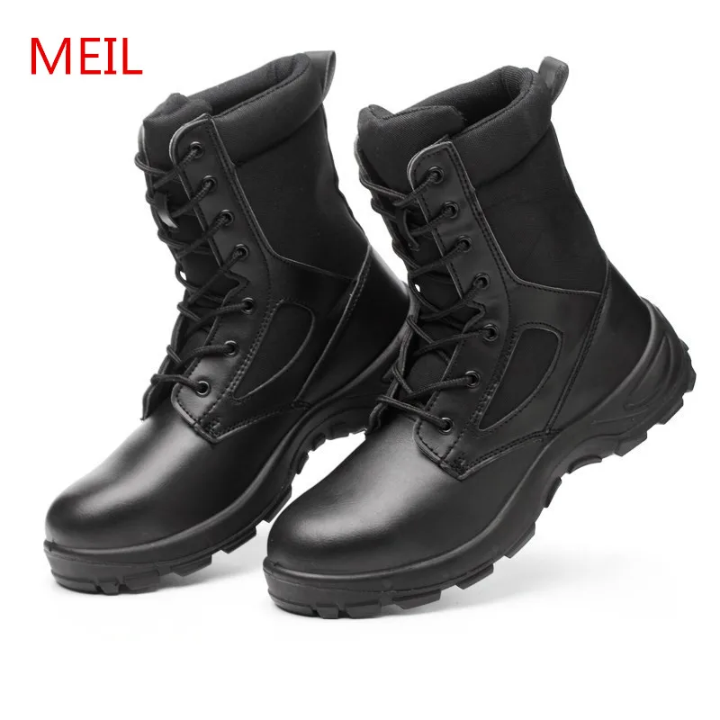 Уличные военные ботинки; Мужская Рабочая обувь со стальным носком; дышащие армейские ботинки с высоким берцем; армейские тактические ботильоны для мужчин