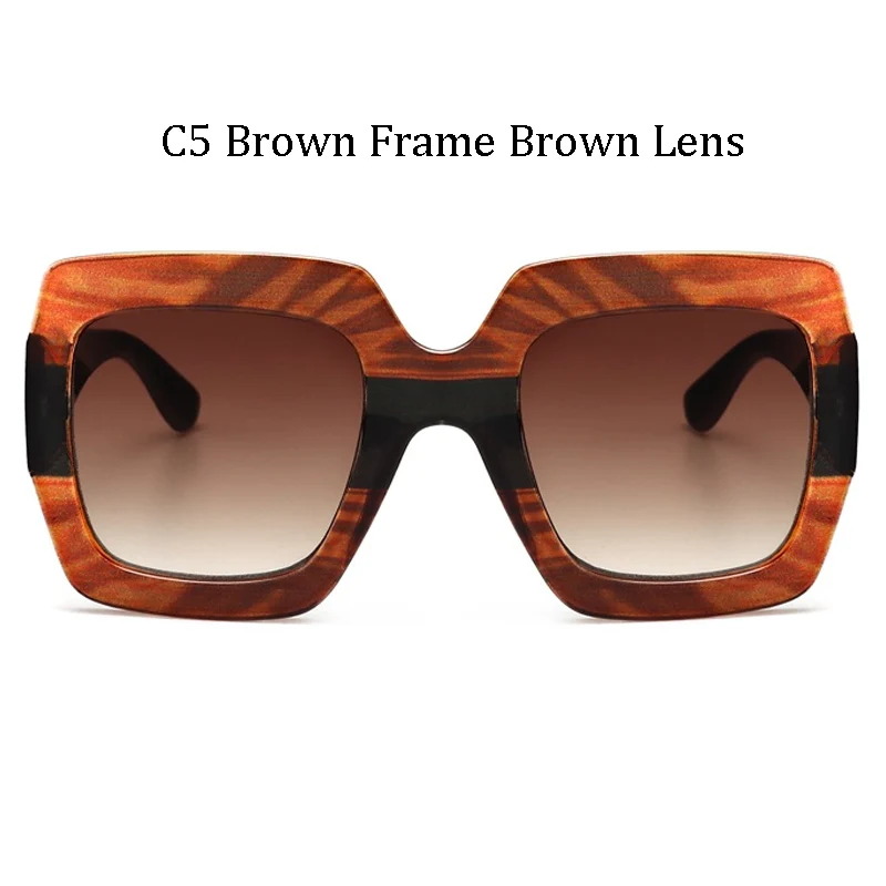 ALOZ MICC высококачественные большие квадратные солнцезащитные очки для женщин роскошная хрустальная большая оправа солнцезащитные очки UV400 женские очки Q305 - Цвет линз: C5 Brown Frame Brown