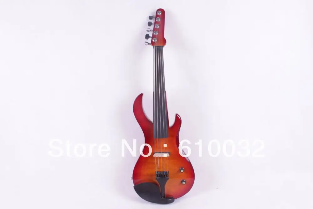 

4/4 Electric Violin Solid wood 20--28# red add yellow color guitar neck 5 string
