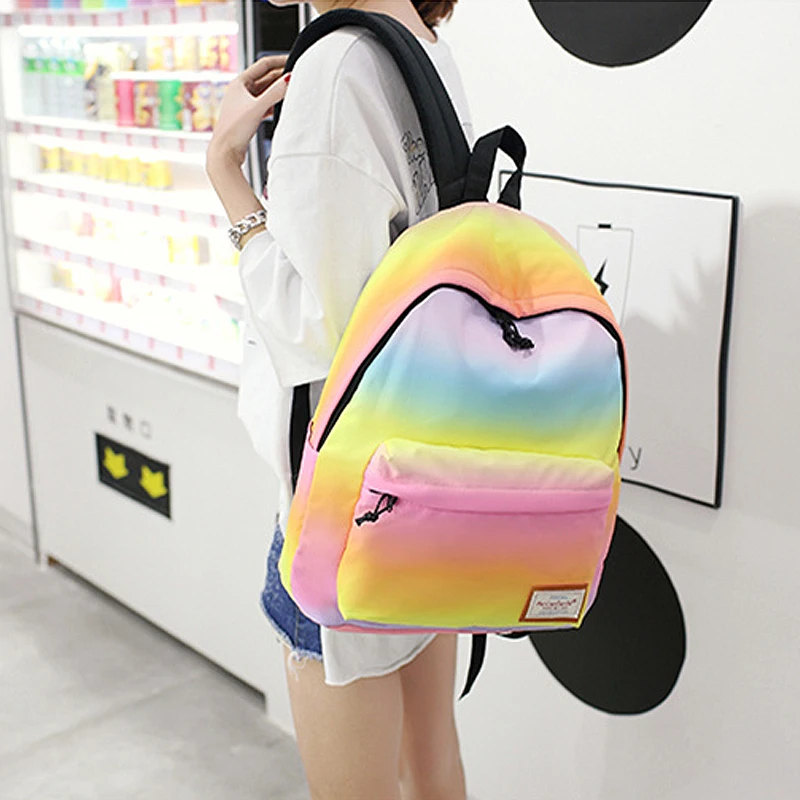 Mochilas estampadas de Color degradado para niñas adolescentes mochilas escolares mochilas impermeables Mochila