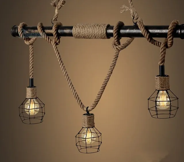 Hanglampen Amerikaanse Landelijke Ijzeren Waterleiding Touw Lamp RH ... Hanglampen Amerikaanse Landelijke Ijzeren Waterleiding Touw Lamp RH ...